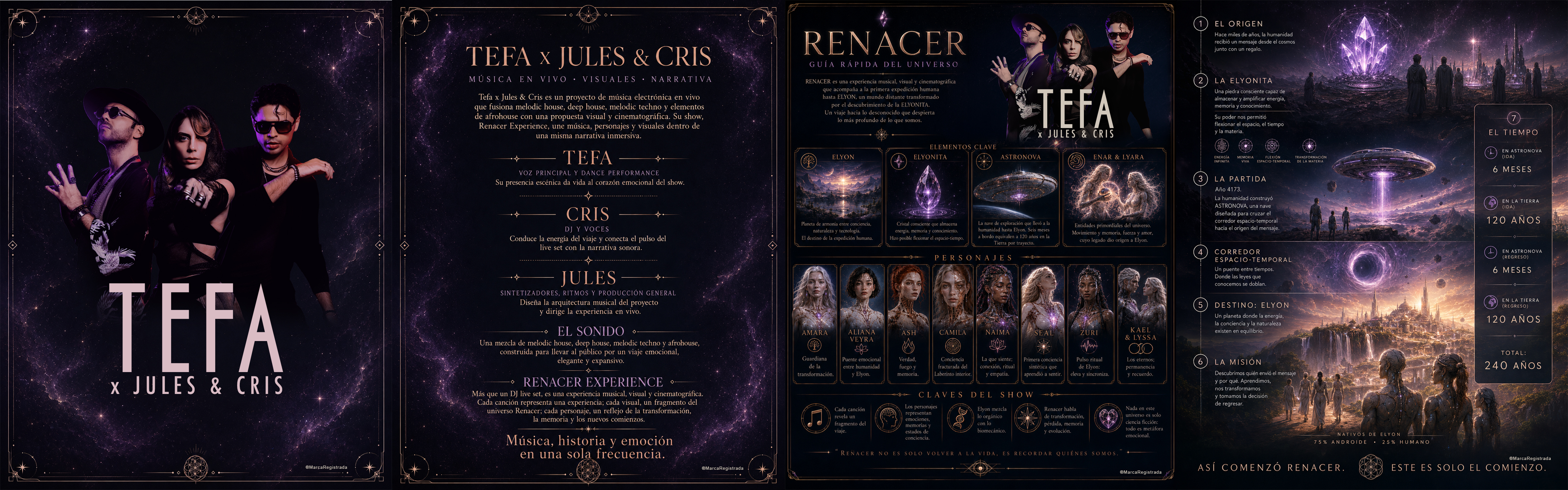 Tefa x Jules & Cris — Renacer Experience, portada del trío